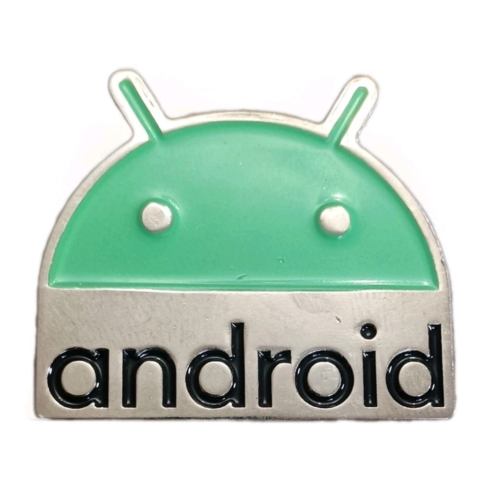 Rare Android Google Tech Coder Robot Logo Icon Enamel Metal Lapel Pin Pinback